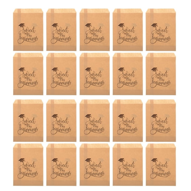 KAKOWELY 20 bolsas de papel reutilizables para fiestas de graduación, dulces y galletas, para guardar recuerdos de fiesta.