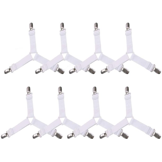 Bed Sheet Holder Straps, Adjustable Bed Sheet Fastener and Triangle