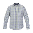 thumbnail image 1 of Camisa George Para Hombre Manga Larga Cuadros Verde Talla M, 1 of 4