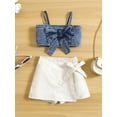 thumbnail image 2 of Bagilaanoe 2pcs Toddler Baby Girl Short Pants Set Sleeveless Denim Camisole Tops + Skirt Shorts 1T 2T 3T 4T 5T 6T Kids Casual Summer Outfits, 2 of 9