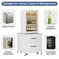 thumbnail image 3 of INFANZIA Mini Fridge Stand with Storage, Beverage Refrigerator Stand Table with Rolling Cabine, 22.1"Lx 23.2"W Solid Wood Heavy Duty Mini Fridge Cabinet for Dorm, Office, Bedroom, Black, 3 of 8