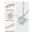 thumbnail image 5 of U7 Initial Monogram Necklace Letter Silver Pendant I for Women Men,Square Capital Resizable Chain, 5 of 7