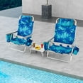 thumbnail image 1 of Costway 2-Pack Folding Backpack Beach Chair Table Set 5-Position Outdoor Reclining Chair, 1 of 10
