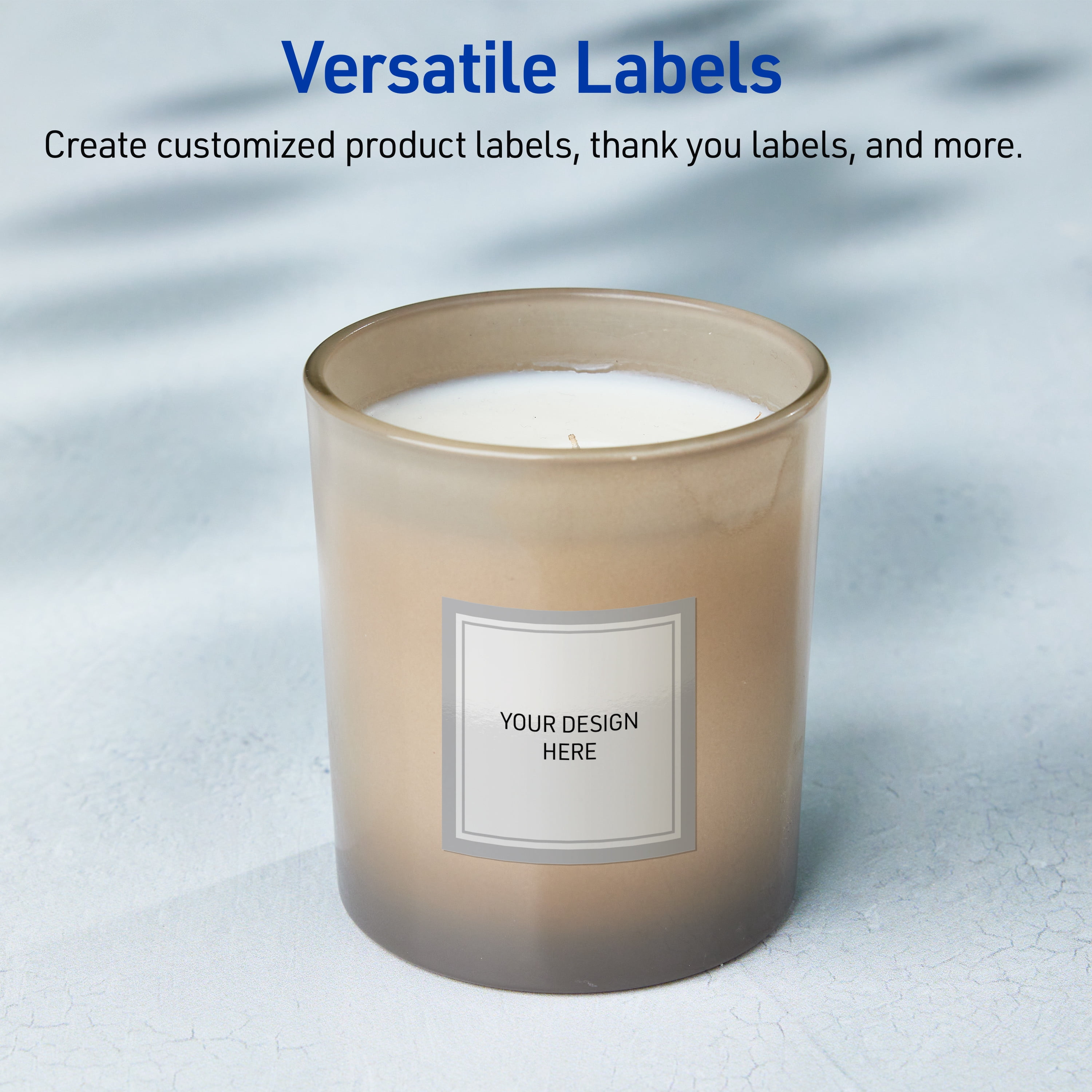 Avery Labels, 3" x 3", Glossy White, Silver Mirror Metallic