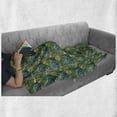 thumbnail image 5 of Leaves Soft Flannel Fleece Throw Blanket, Tropical Hawaiian Rainforest Palm and Monstera, Cozy Plush for Indoor and Outdoor Use, 70" x 90", Olive Green Dark Teal, by Ambesonne, 5 of 5