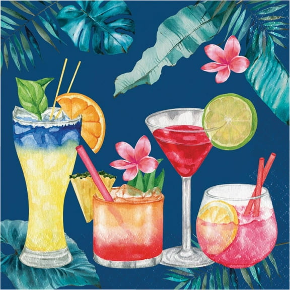 Summer Breeze Cocktails Paper Lunch Napkins 16 Per Pack