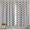thumbnail image 2 of Ambesonne Black and White Valance & Curtain, Interlace Squares, 55"x24", White Black, 2 of 6