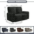 thumbnail image 3 of Xoenoiee Black Leopard Print Reclining Loveseat Slipcover, Washable 6-Piece Velvet Stretch Sofa Covers, Soft 2 Seat Loveseat Recliner Cover, 3 of 6