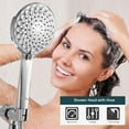 thumbnail image 2 of 6-Setting Shower Head with Connecting Hose, 4.8" High Pressure Detachable Hand Held Shower Head, 2 of 8