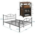 thumbnail image 5 of VECELO 3-Piece Bedroom Sets, Full Size Metal Bed Frame and 2 Brown Nightstands, 5 of 8