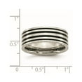 thumbnail image 6 of Chisel Titanium Polished Black Enamel Striped 8mm Flat Band, 6 of 6