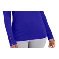 thumbnail image 3 of JM COLLECTION Womens Blue Textured Button-cuff Long Sleeve Jewel Neck Sweater Petites PXL, 3 of 3