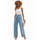 thumbnail image 2 of Pantalones de Salón Anchos para Mujer, Color Azul , Talla XXL, 2 of 8