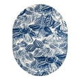 thumbnail image 7 of Unique Loom Blossom Collection Area Rug - Ocho (7' 10" x 10' Oval Navy Blue/Ivory), 7 of 7