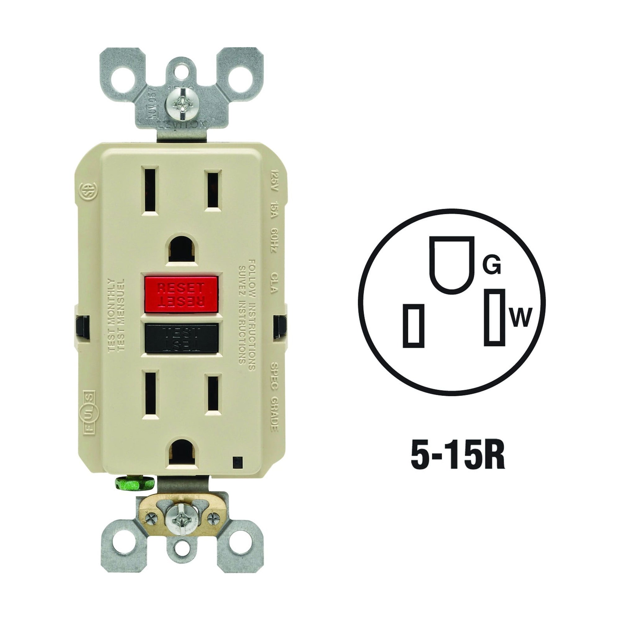Leviton SmartLockPro Self-Test GFCI Outlet
