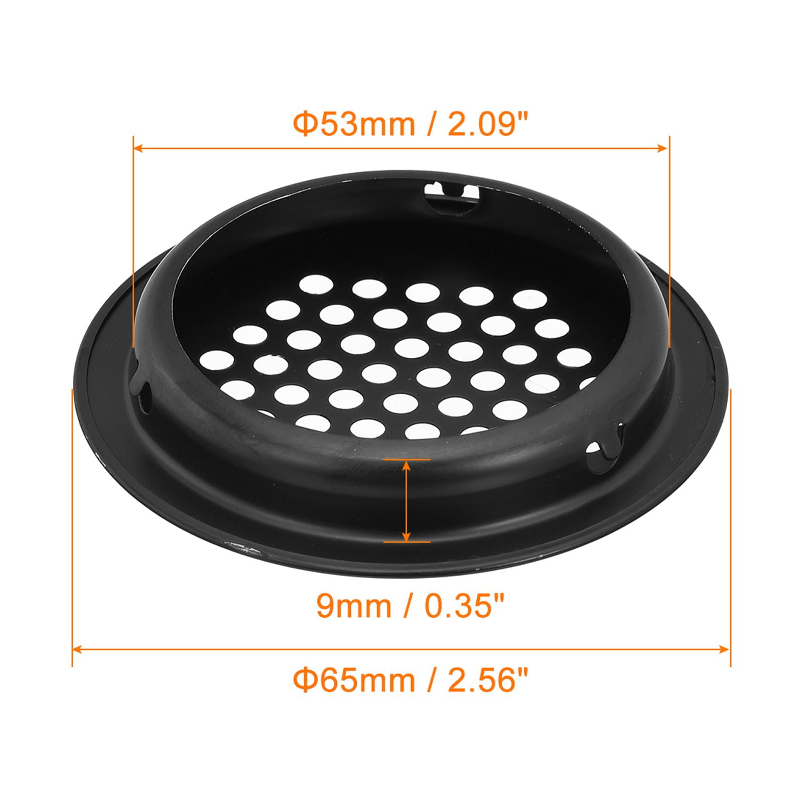 Uxcell 53mm(2-1/8") Circular Soffit Vent, 30pcs Stainless Steel Round Air Vents for Kitchen Bathroom Cabinet, Black