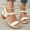 Black, variant on Women's Chunky High Heel Sandals, Square Toe Ankle Strap Dress Shoes, White/Black, 7cm Heel, Sizes 36-43
