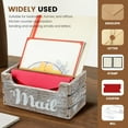 thumbnail image 6 of Wood Mail Organizer Vintage Mail Holder Countertop Mail Basket Wall Mount Mail Organizer Box Easy to Install Mail Bin Mail Holder Box Envelope Holder for Office Home Desktop Wall, 6 of 11