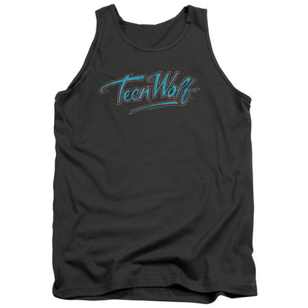 Teen Wolf Classic 1980s Comedy Film Neon Logo 80s Style Adult Tank Top Shirt