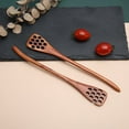 thumbnail image 3 of Dsseng 6Pcs Korean Style Handle Wooden Slotted Spoons for Jam Olive, 3 of 5