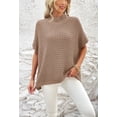 thumbnail image 4 of Pink Queen 2025 Oversized Mock Neck Short Sleeve Knit Sweater Pullover-Soft Comfortable for Women S-XL, 4 of 6