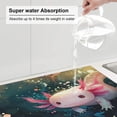 thumbnail image 3 of Dish Drying Mat, Whimsical Axolotl Fantasy Highly Absorbent Drying Matt Kitchen Counter, Dish Mat Drying Pad Dishes Drainer Mats for Kitchen Counter or Sink, 16 x 18 inch, 3 of 6