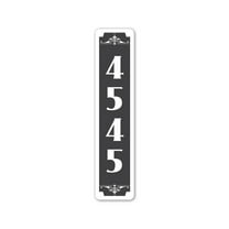 Vertical House Number Aluminum Metal Decor Sign - 4x18 inches