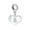 Silver-B, variant on Womens Initial Alphabet Bead Charm Heart Crystal Dangle for Sterling Silver Bracelet