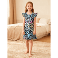 thumbnail image 4 of Girls Nightgowns 2-Pack Flutter Sleeve Pajama Dress Princess Unicorn Sleepwear for Toddler to Big Kids, 4 of 7