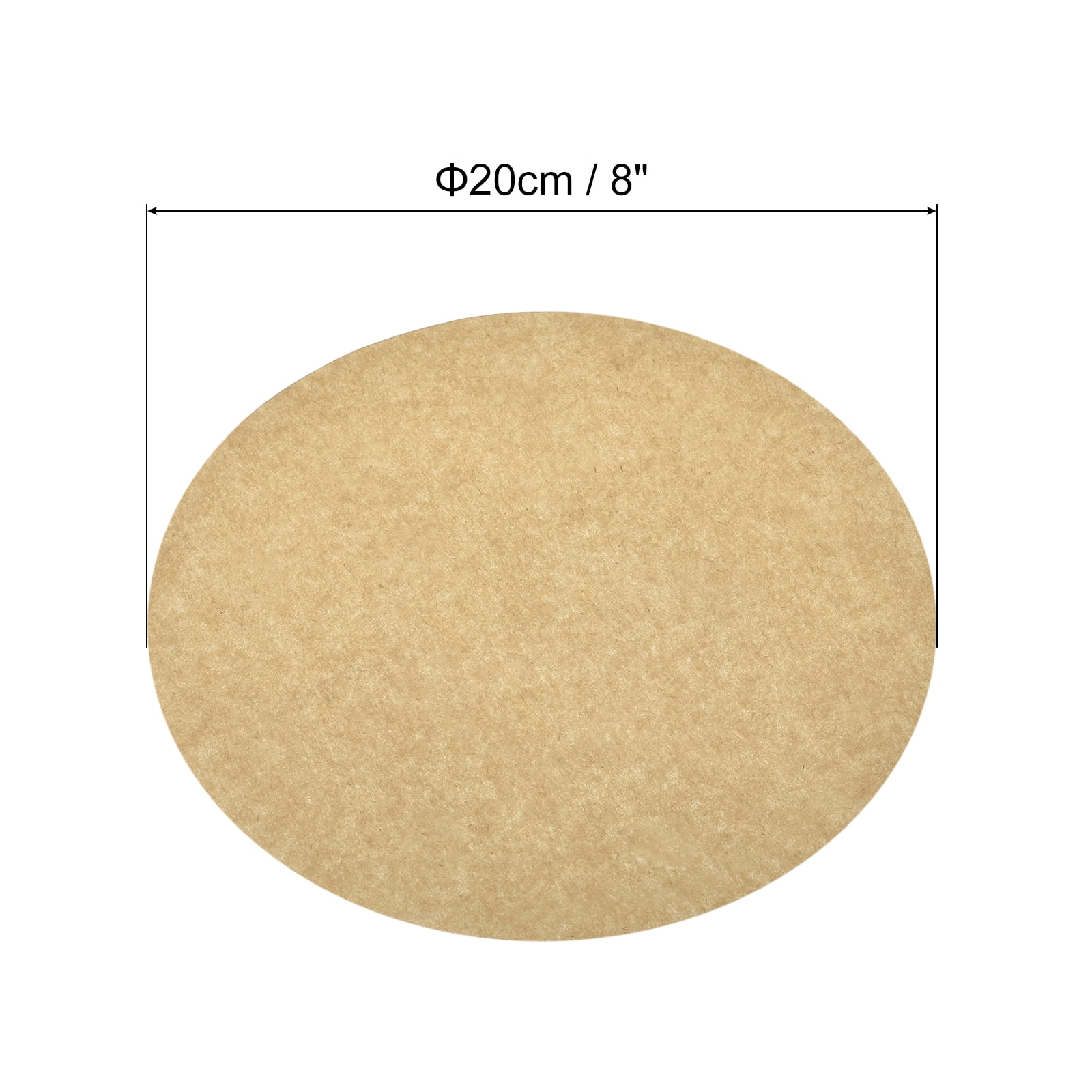 Uxcell 300pcs Parchment Paper Rounds, 8 inch Non Stick Baking Paper Liners for Baking Grilling Air Fryer Steaming, Brown