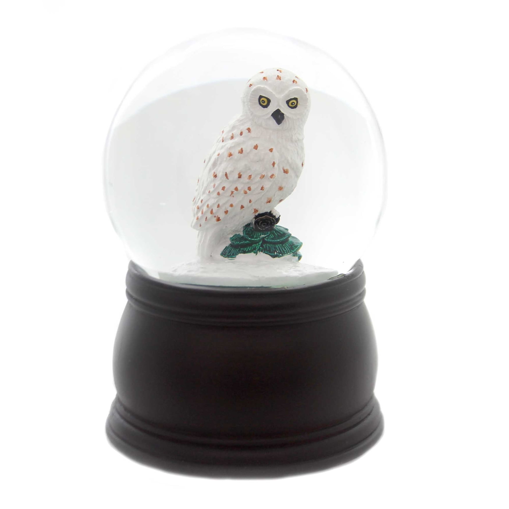 Old World Christmas Great White Owl Snow Globe Glass Snow Blower 54009