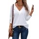 thumbnail image 1 of Camisas de manga larga, elegantes e informales, Dokotoo para mujer, blancas, XXL, 1 of 6