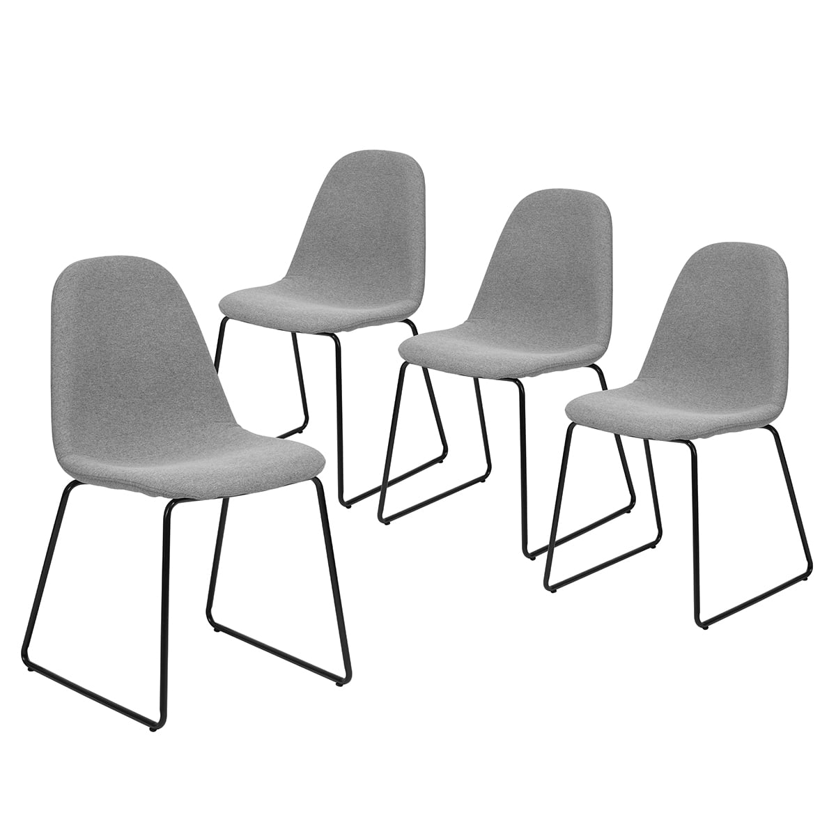 4 Pack MidCentury Side Chairs Makeup Chairs with Backrest for Dining