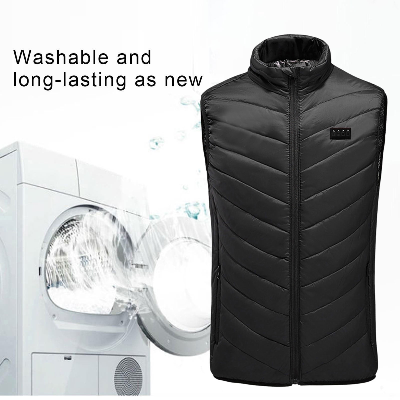 Brnmxoke Fall Vest Women Lightweight Rechargeable Electric Heated Vests Unisex Sleeveless Warm Outerwear Jackets Black,S