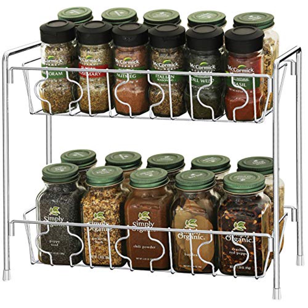 SimpleHouseware 2Tier Kitchen Counter Organizer Spice Rack, Chrome