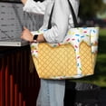 thumbnail image 7 of Xecao White Ice Cream for versatile beach bag for women includes zipper pockets and waterproof material, ideal for vacations and adventures., 7 of 7