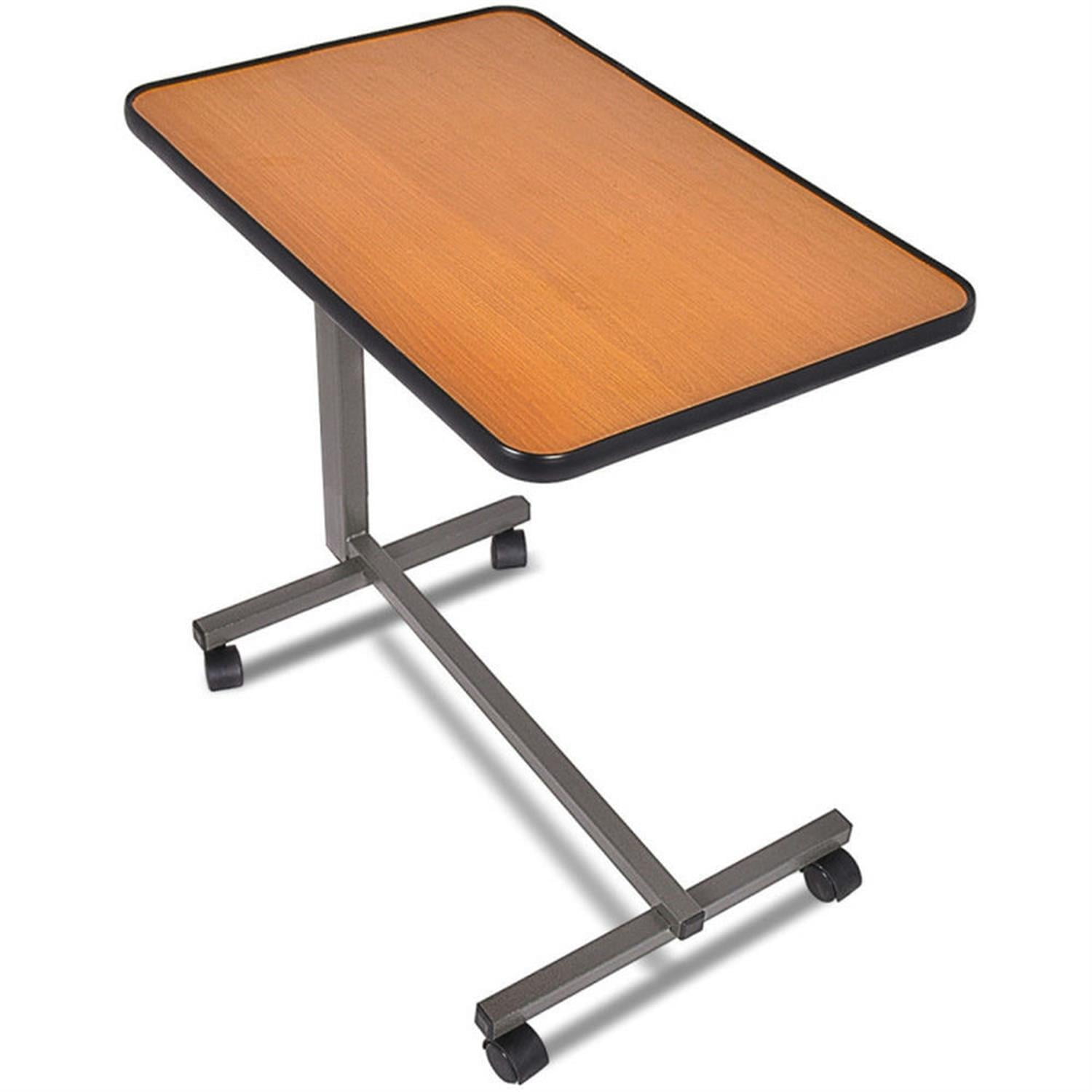 Demi Bonn Overbed Rolling Food Tray Table, Laptop Workstation for Laptops, Books, Tablets, and Art, Brown
