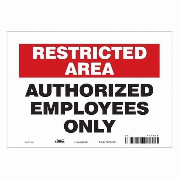 Condor Safety Sign,7 inx10 in,Vinyl 472G14