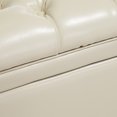thumbnail image 3 of Bennette Ivory Leather Tufted Storage Ottoman, 3 of 6