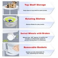thumbnail image 2 of Octopus 360 4 Tier Rolling Cart Kitchen Organization Plastic Rotating Fruit Basket Teacher Classroom Supplies Organizer Makeup Storage Hair Salon Trolley Swivel Lockable Wheels Bar, 2 of 6