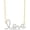 Yellow, variant on Real 925 Sterling Silver 14K White Gold Plated Round Cut White Diamond Cursive Love Letter Pendant Necklace For women