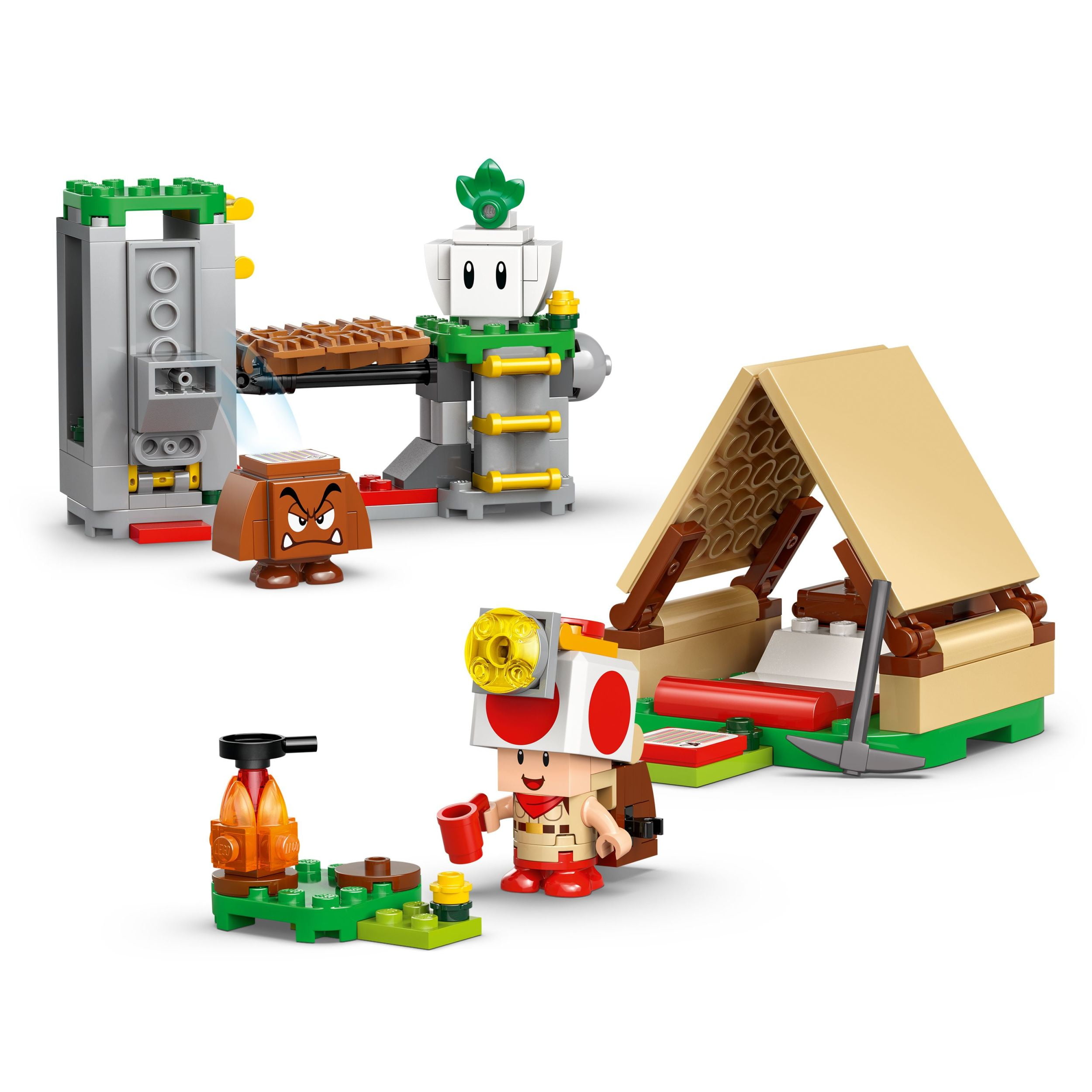 LEGO Super Mario Captain Toad’s Camp Building Toy - Pretend Play Set for Kids, Ages 6+ - Building Blocks for Boys & Girls W/Toad, Goomba, & Turnip Toy Figures - Gift Idea for Birthdays - 72040, LEGO Captain Toad's Cam 72040