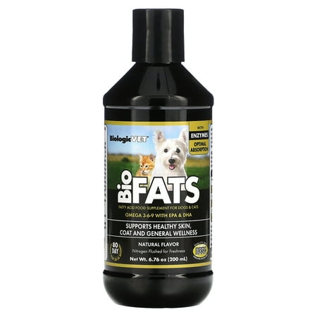 UPC: 0892644000115 | BiologicVet BioFats For Dogs & Cats Natural 6.76 oz (200 ml) Flora