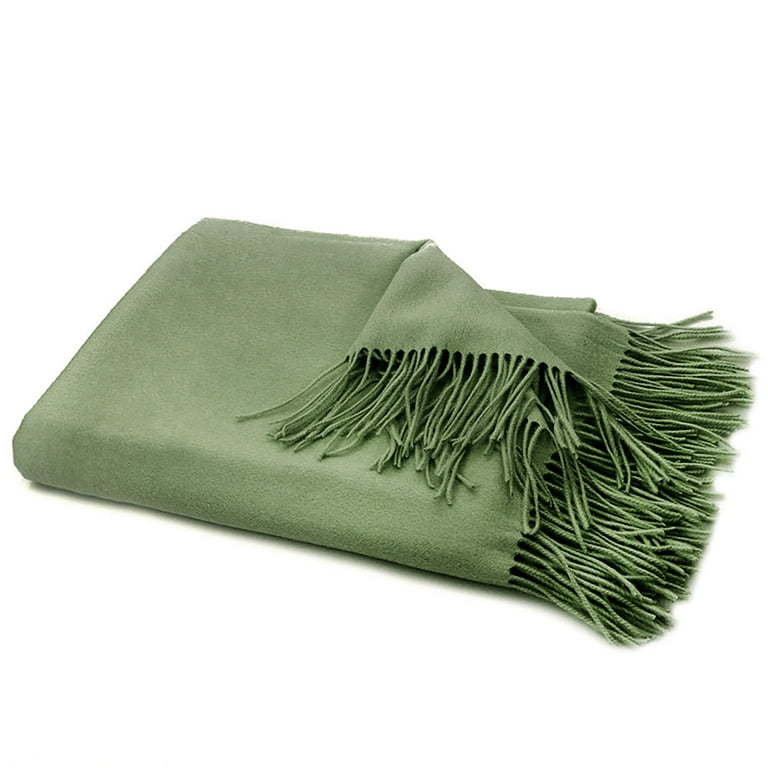 Wool Cashmere Travel Blanket Soft Blanket for Couch Grass Wool Cashmere Throw Blanket 50 70 inch Wool Warm Blanket