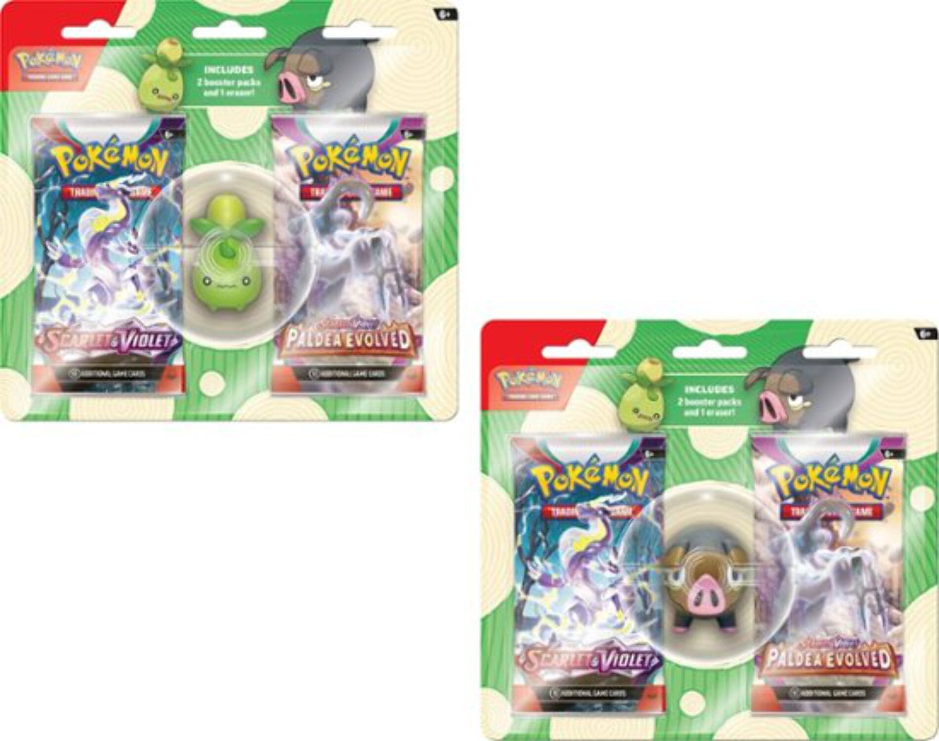 Pokemon: 2023 Back to School: Eraser Blister Packs (Set-of-2)