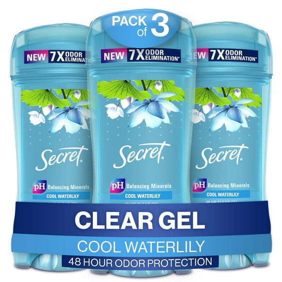Secret Fresh Clear Gel Antiperspirant and Deodorant for Women Waterlily Scent 2.6oz (Pack of 3)