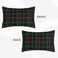 thumbnail image 2 of Gukieu Buffalo Plaid Dark Green Print Plush Pillow Cover, Hidden Zipper Pillow Protector without Pillow Core, Suitable for Bedroom, Office, Car Decoration-14"x20", 2 of 6