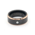 thumbnail image 3 of Tungsten Carbine Wedding Band Black Rose Ring Clear Cz Men Ginger Lyne Collection, 3 of 5