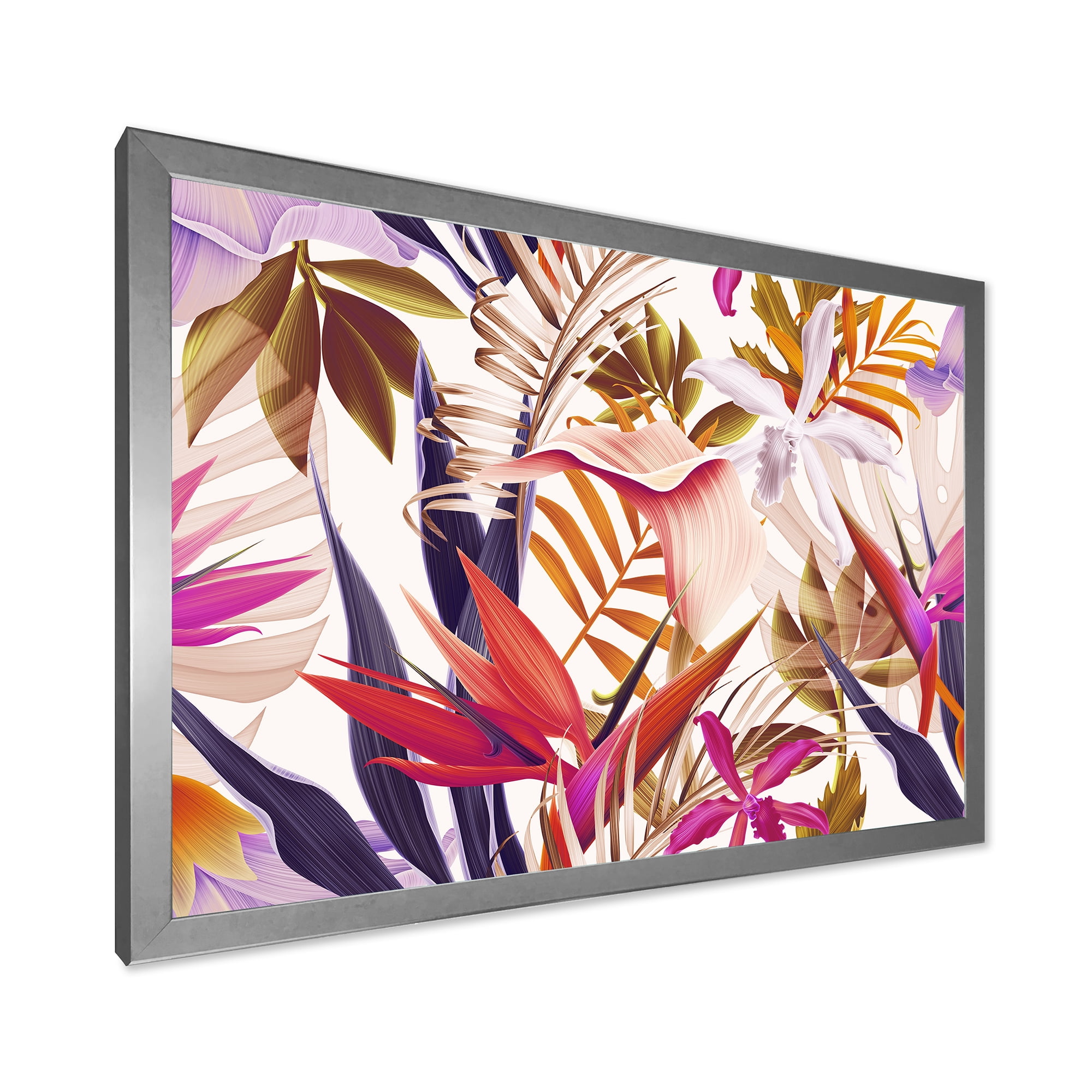 Designart 'VIntage Tropical Flowers III' Traditional Framed Art Print