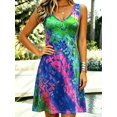 thumbnail image 3 of Butterfly Ombre Print Dress, Women's Casual Vacation Daily Wear, Sleeveless V-Neck Dress Summer Elegant, 3 of 16